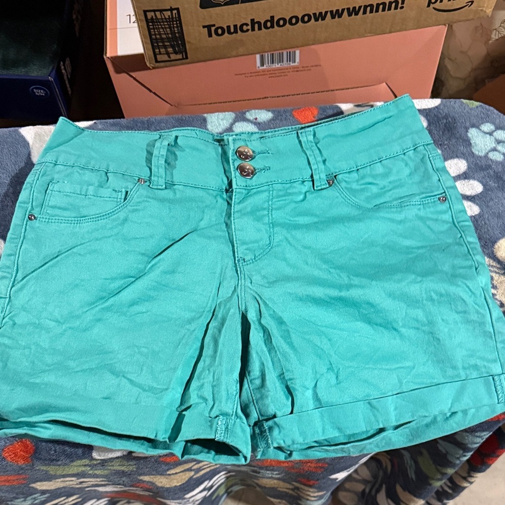 Royalty For Me High Waist Turquoise Shorts